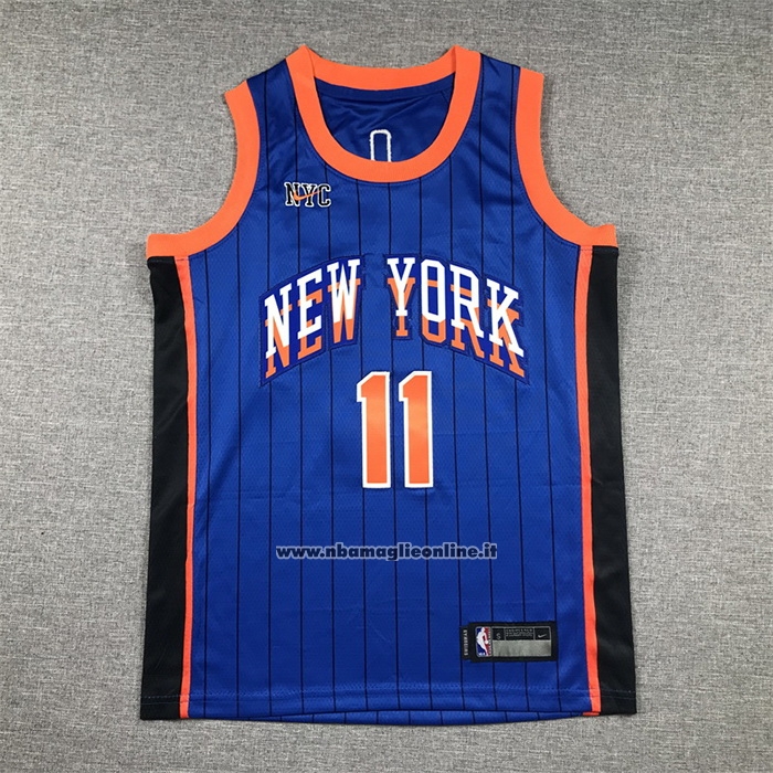 Maglia Bambino New York Knicks Jalen Brunson #11 Citta 2023-24 Blu